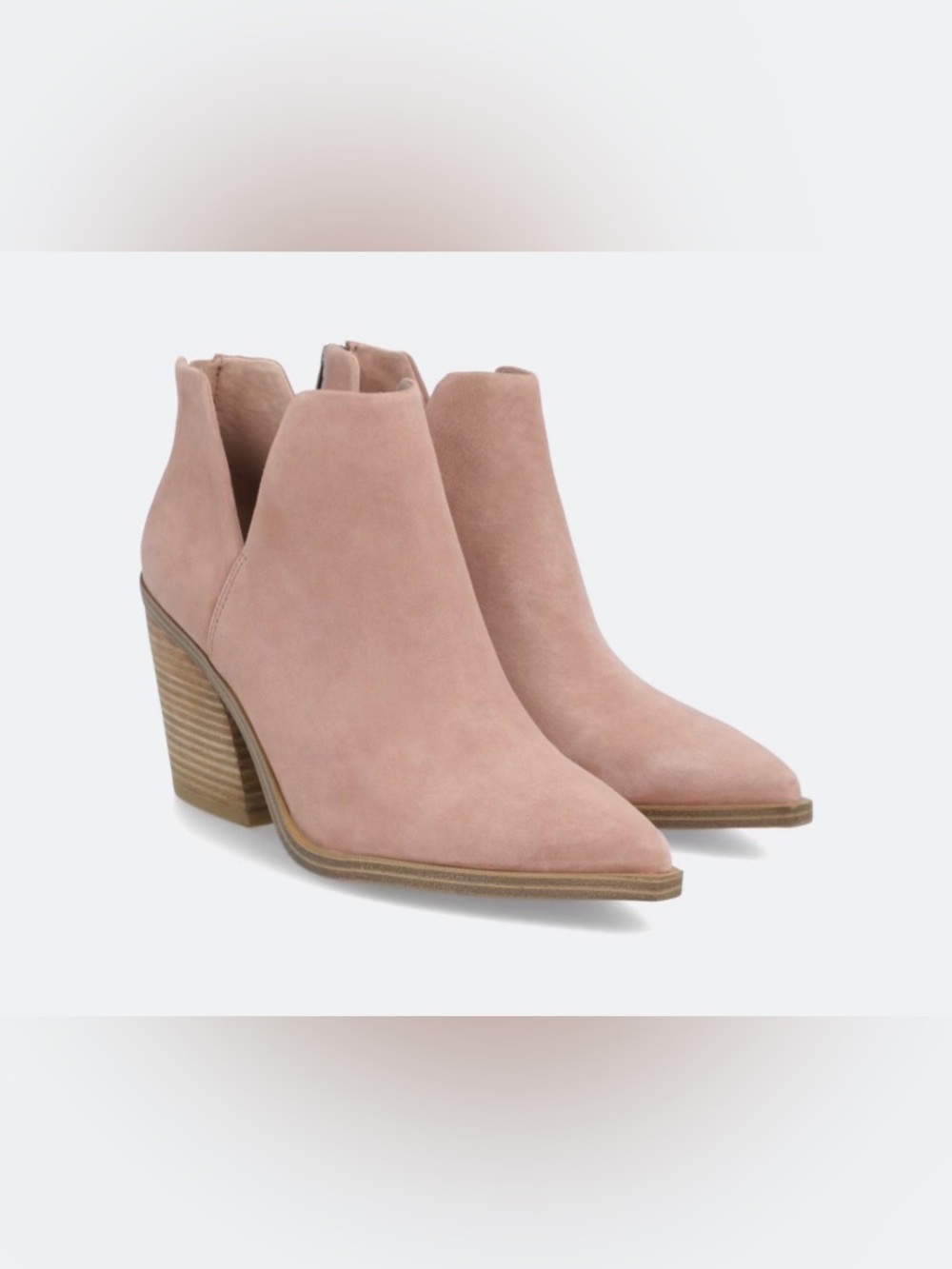 VINCE CAMUTO Women’s Gigietta Suede Bootie Size 8.5 Pink Leather Western Chic